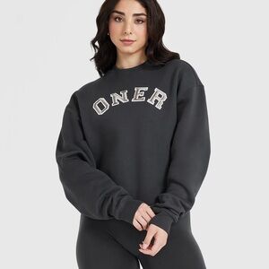 Oner active All Day Varsity Oversized Sweatshirt | Coal - S